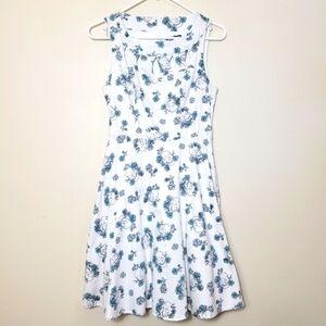Hot Topic Skulls & Floral Print Cutout Neckline Pinup Skater Dress Size S
